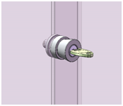 Vitrine Securitrack, serrure de milieu